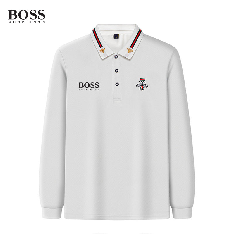 BOSS High Quality Embroidery long Sleeve Polo Shirt for Men