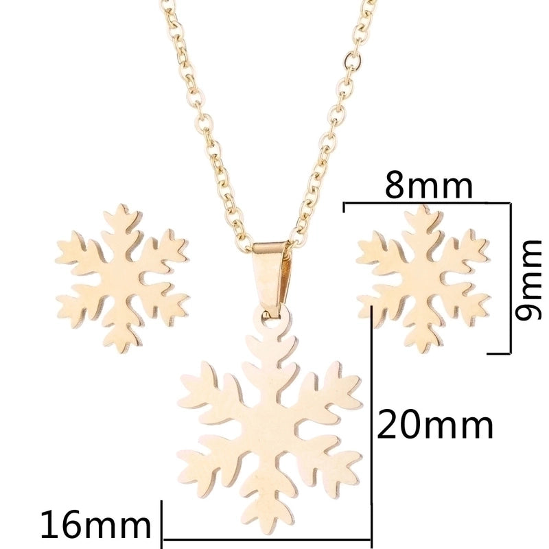 Fashion Heart Shape Butterfly Stainless Steel Plating Earrings Necklace 1 Set