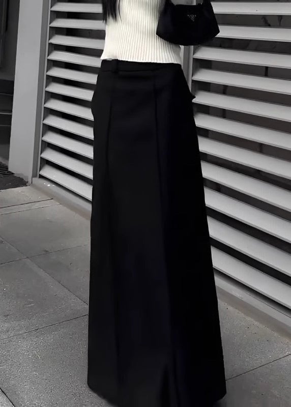 Simple White High Waist Solid Spandex Skirts Spring