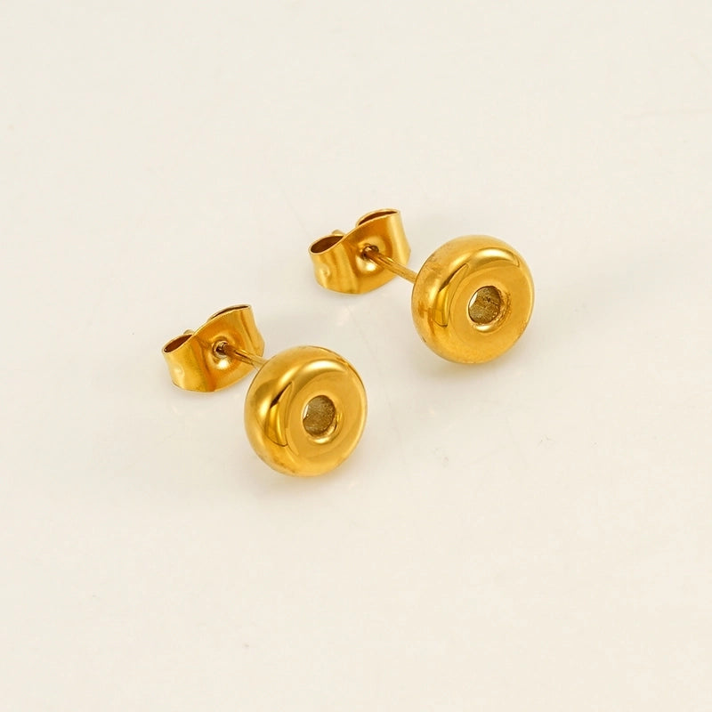1 Piece Minimalist Classic Style Letter Plating 304 Stainless Steel 18K Gold Plated Ear Studs