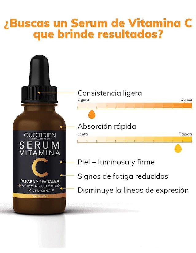 Kit Serum Vitamina C + Suero Acido Hialuronico + Niacinamida Skin Care Hidratante Facial Quotidien