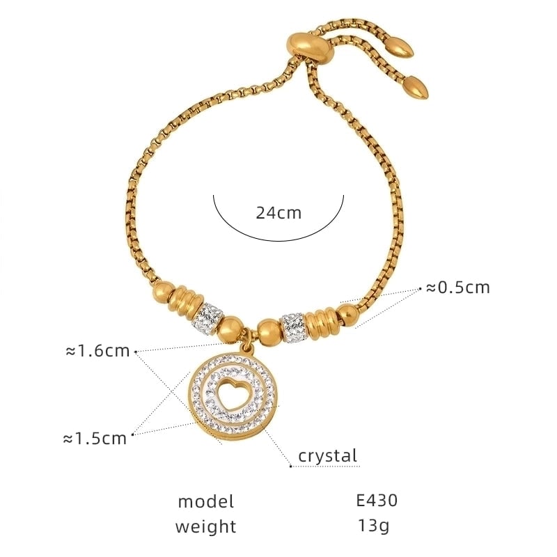 Hip-Hop Exaggerated Devil'S Eye Star Heart Shape Titanium Steel 18K Gold Plated Zircon Bracelets In Bulk