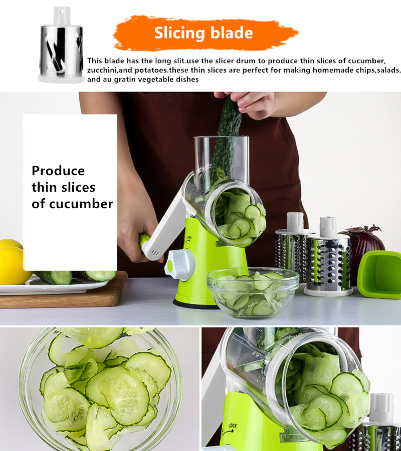 Multifunctional Manual Vegetable Spiral Slicer Cutter with Premium Hand Rotary Grater Drum Rs 1999