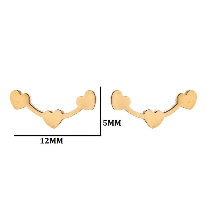 Minimalist Heart Shape Stainless Steel Plating Ear Studs 1 Pair