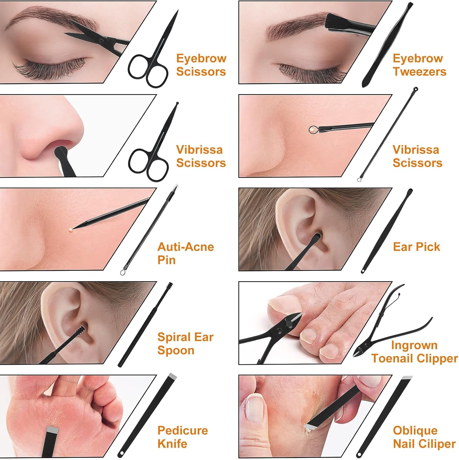 Manicure Set. 18 in 1 Professional Pedicure Kit Stainless Steel Personal Care Nail kit Manicure Portable Nail Clipper Set