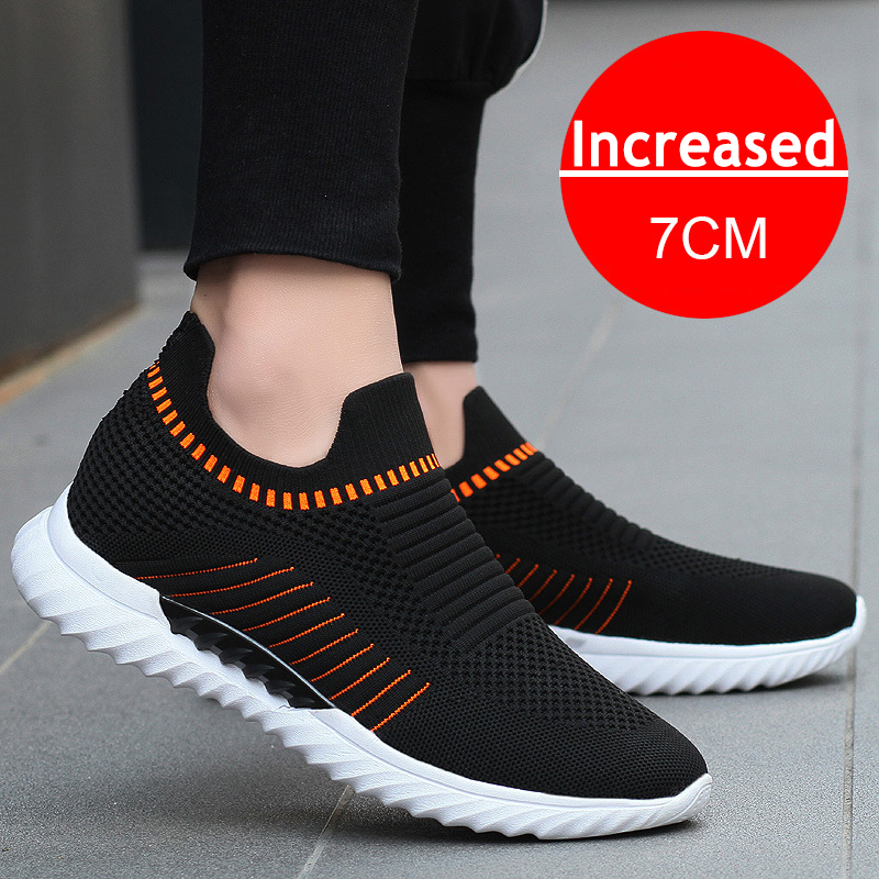 Gptsolvy Men Sneakers Elevator Shoes Hidden Heels Breathable Heightening Shoes For Men Increase Insole 7CM Sports Casual Deodorant Shoes