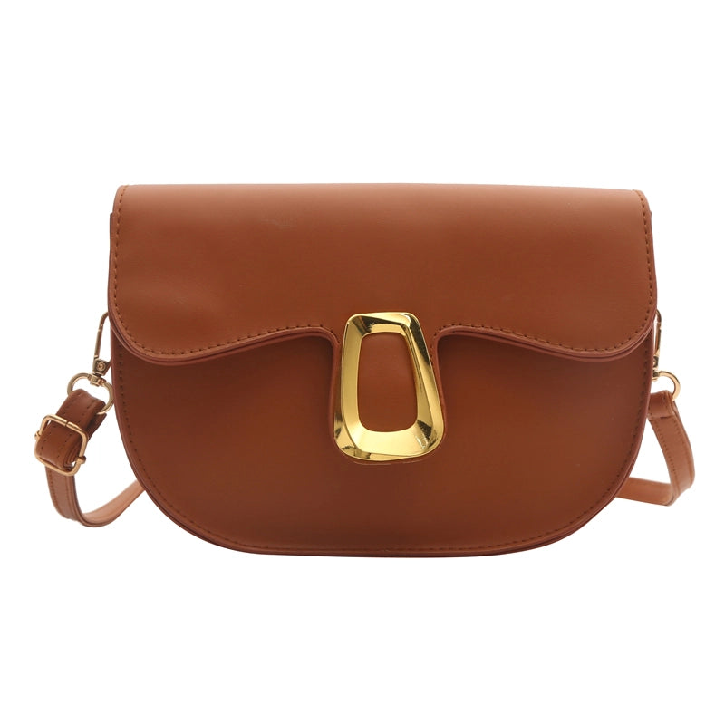 Women's Pu Leather Solid Color Elegant Flip Cover Shoulder Bag
