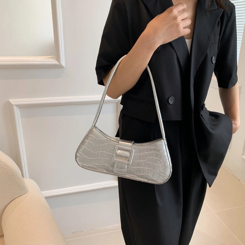 Women's Small All Seasons Pu Leather Elegant Shoulder Bag Underarm Bag