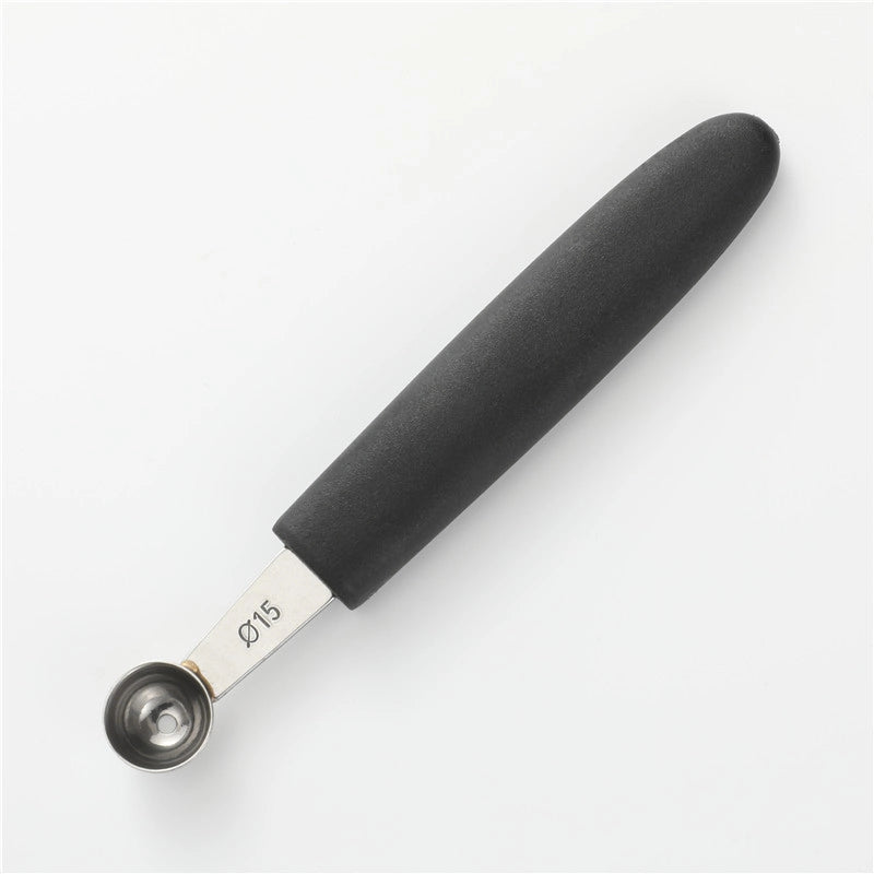 Simple Stainless Steel Fruit Ball Digger Ice Cream Watermelon Platter Digging Spoon Household Kitchen Metal Spoon With Rubber Handle