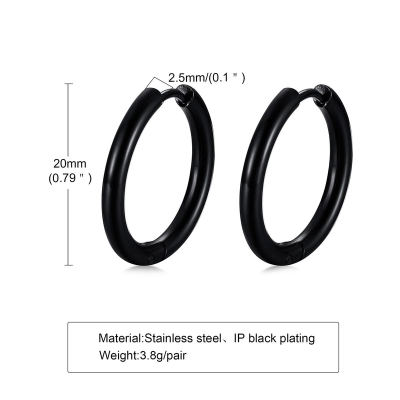 1 Pair Minimalist Solid Color Plating 304 Stainless Steel Hoop Earrings