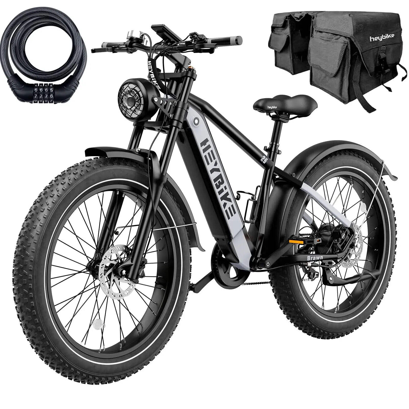 Heybike Brawn Adult Electric Bike, 750W 28MPH 26 Inch, Off-Road Electric Mountain Bike