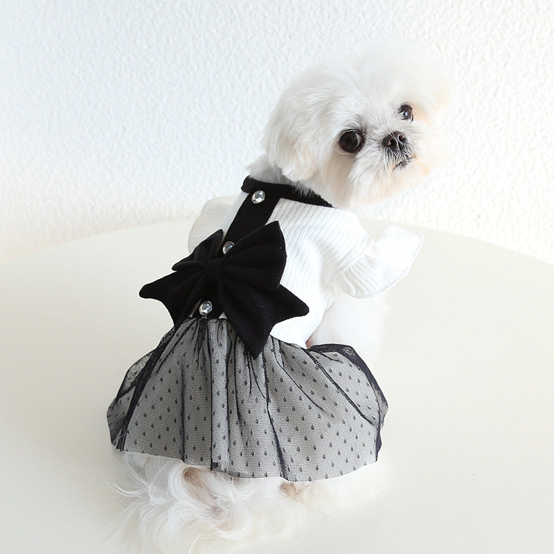 Bow Design Boy Girl Dog Cat Dress/Vest