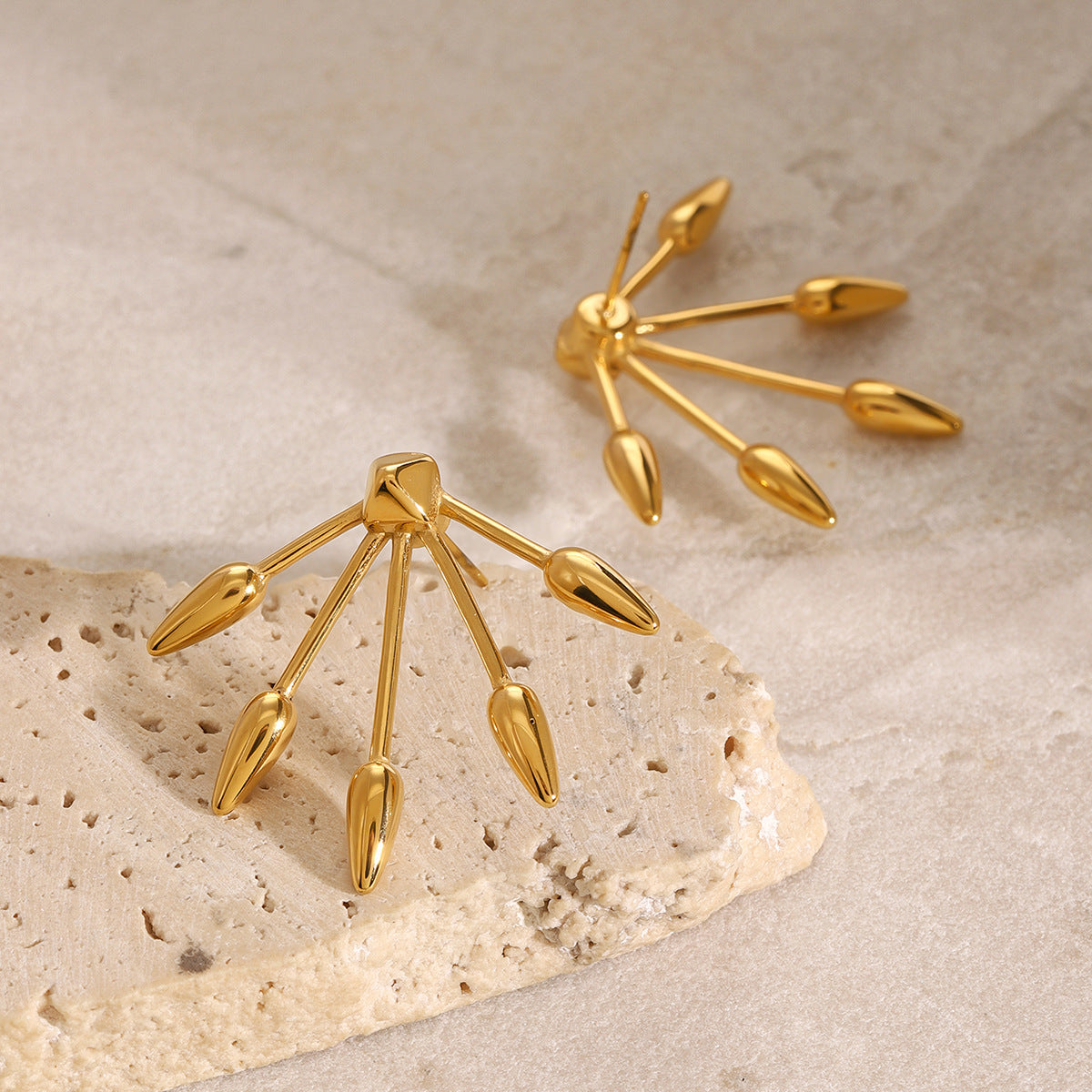 Stainless Steel Retro Gold Earrings Ins Earrings Titanium Steel Earring