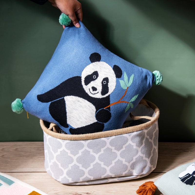 Knitted Cushion Cover - Panda