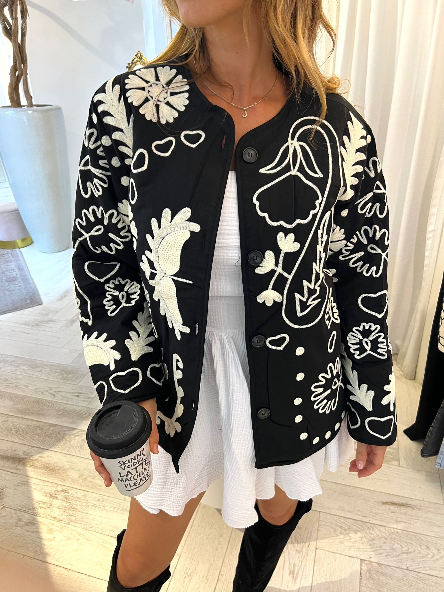 Britt Love Flower Jacket Black & White