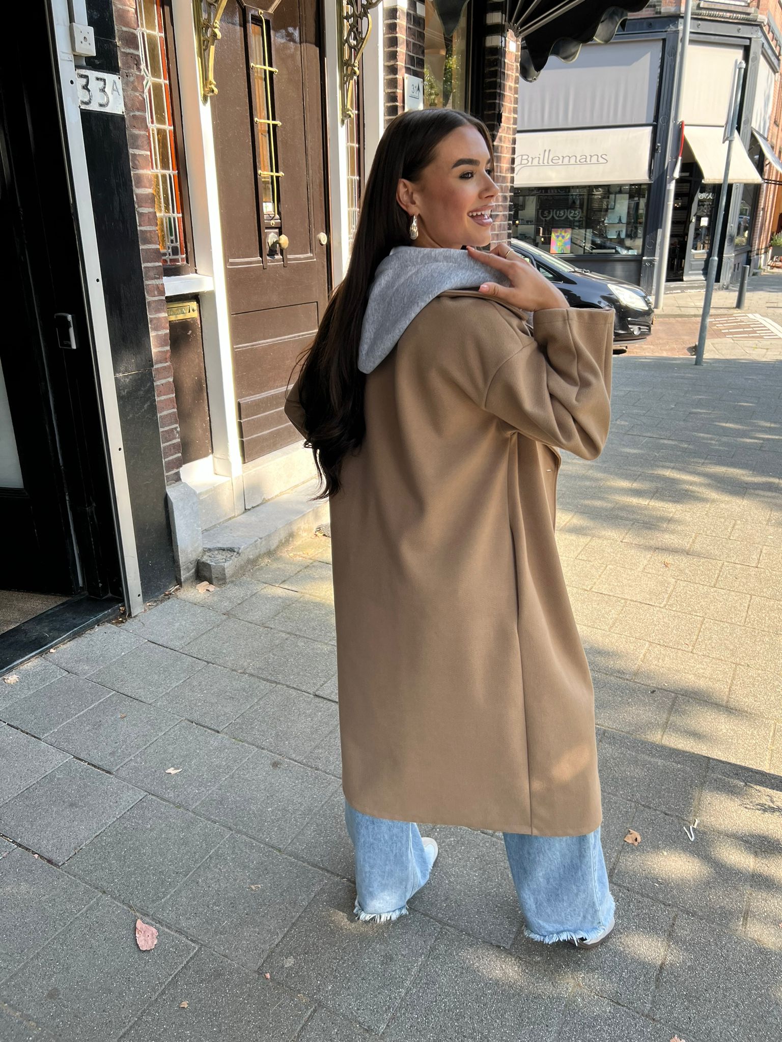 Trenchcoat Hoodie Camel