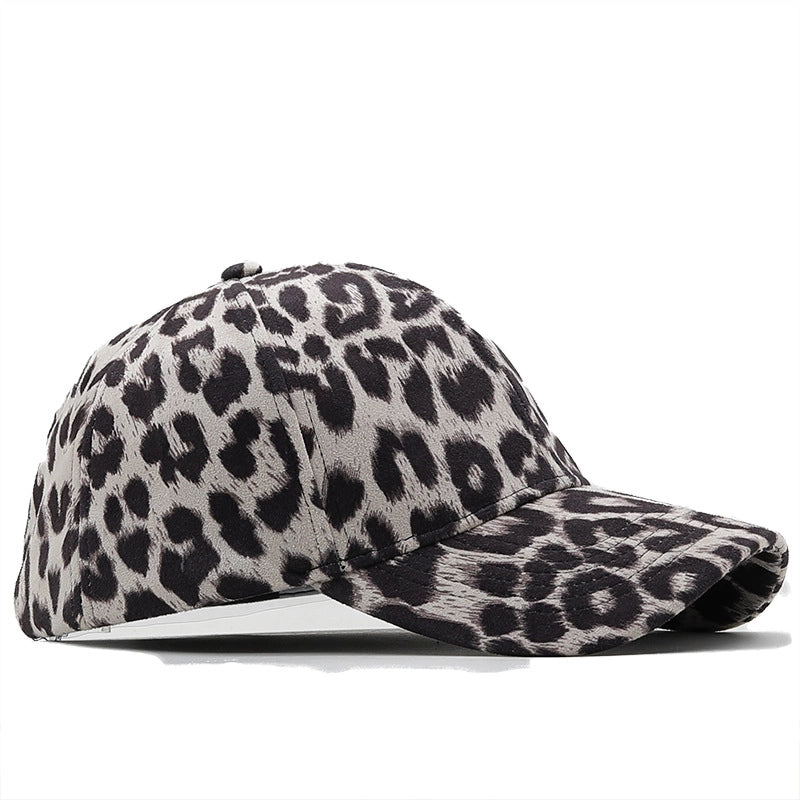 Spring Fashion Leopard Print Suede Baseball Cap Breathable Sunscreen Cap