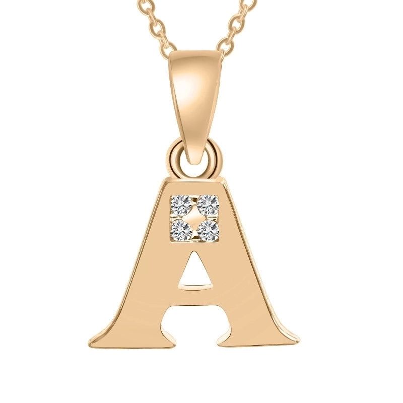 Minimalist Letter Copper Plating Inlay Zircon Pendant Necklace