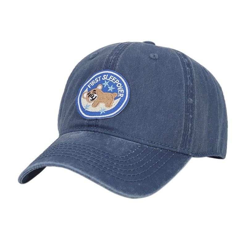 Women'S Cute Bear Cat Embroidery Curved Eaves Baseball Cap