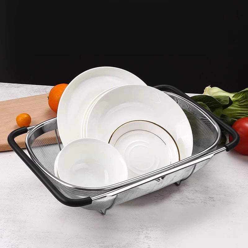 EXPANDABLE STAINLESS STEEL KITCHEN DRAIN BASKET & STRAINER