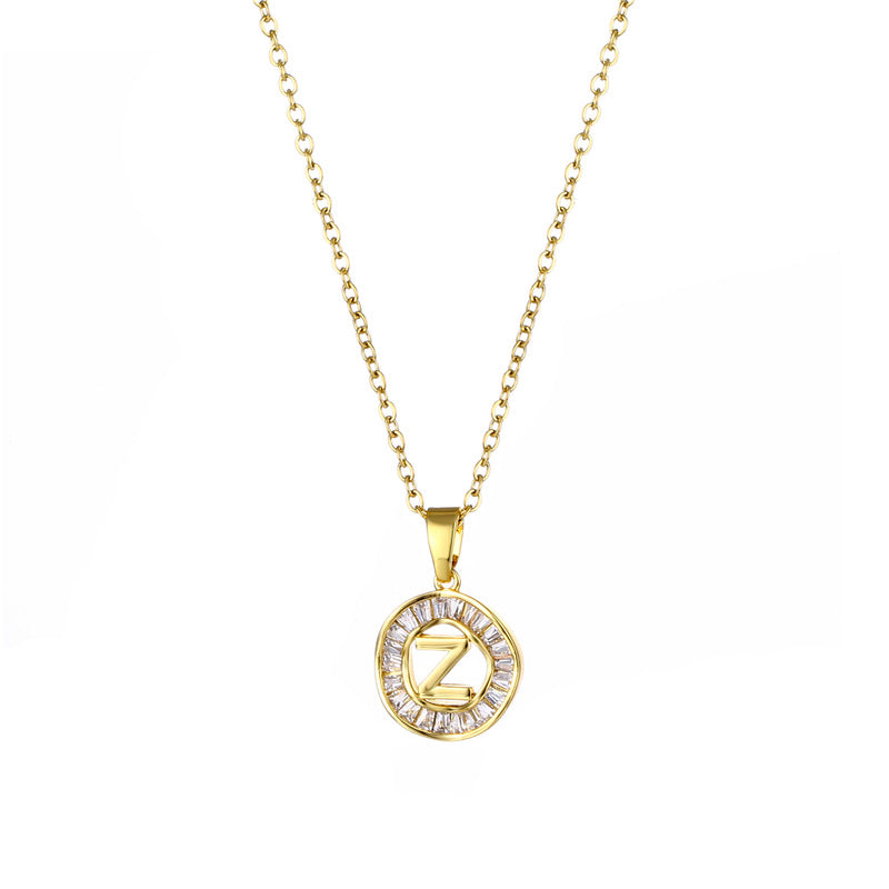 Natural Letter Text Number Stainless Steel Electroplating Necklaces