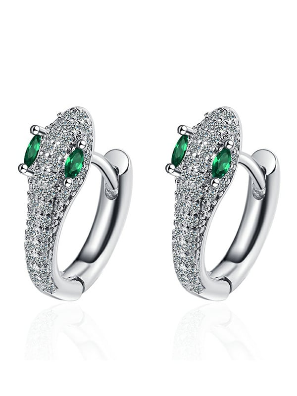 Original Rhinestone Snake Shape Earrings