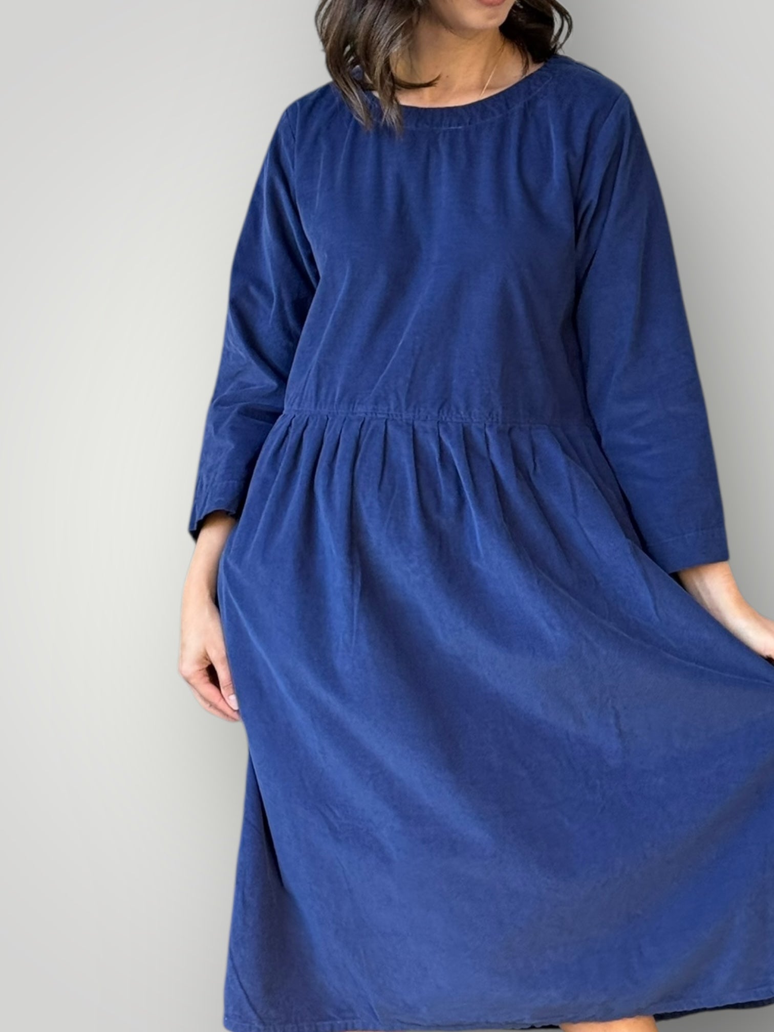 april dress - blue dusk cord