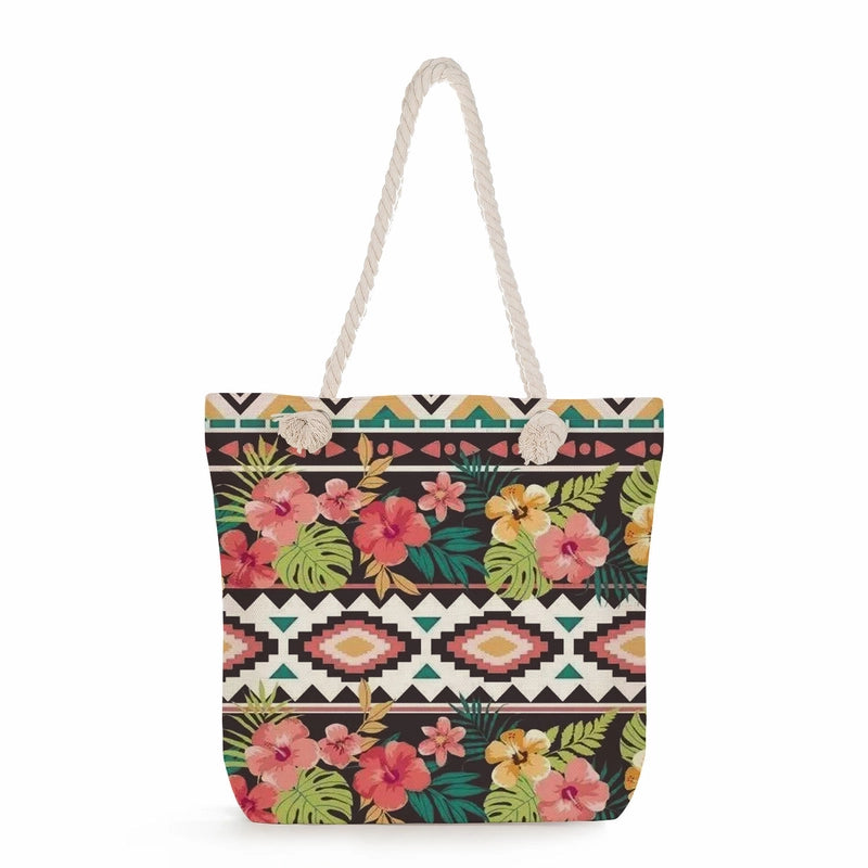 Geometric Printing Tote Bag Student Book Storage Shoulder Bag Large Capacity Handbag