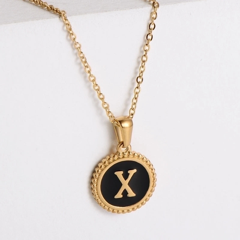 Fashion Letter 304 Stainless Steel No Inlaid 18K Gold Plated Plating Stainless Steel Necklaces