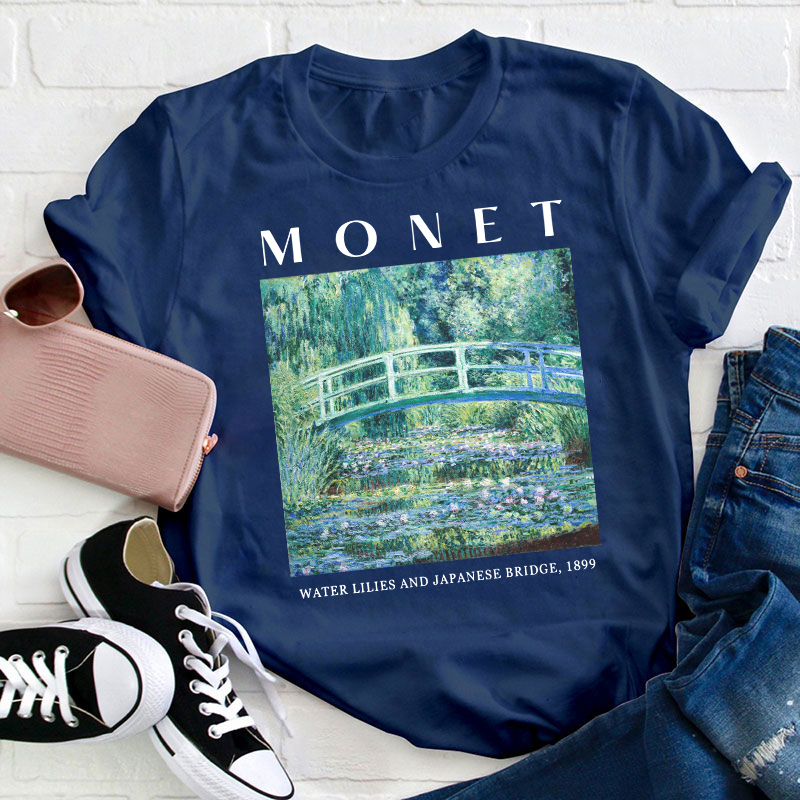 Monet Water Lilies And Japanese Bridge 1899 Teacher T-Shirt