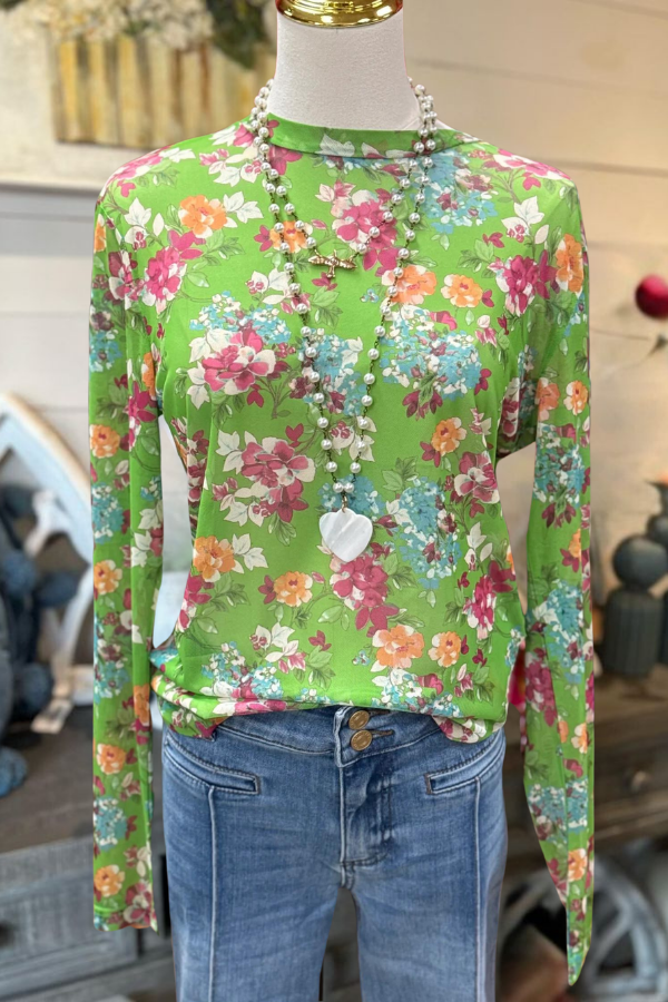 Lively Floral Print Top