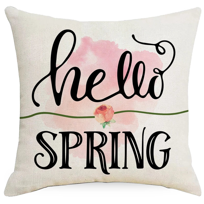 Pastoral Plant Flower Linen Pillow Cases