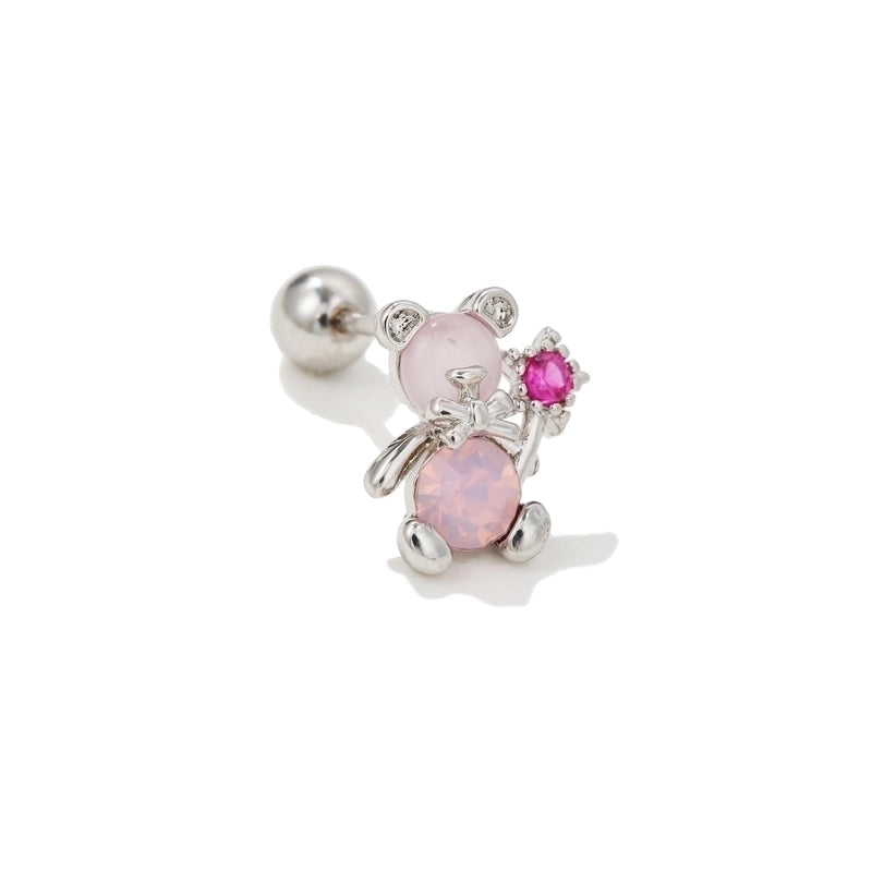 Ear Cartilage Rings & Studs Cute Animal Brass Gem