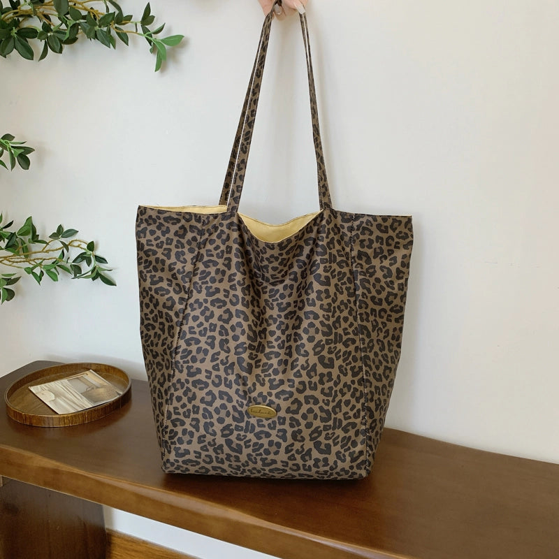 Women's Cloth Leopard Streetwear Square Open Shoulder Bag