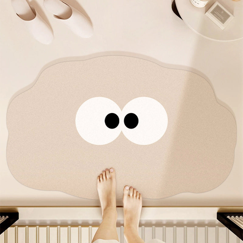 Cartoon Bathroom Mat Absorbent Dirt Resistant Fun Bathroom Door Quick-drying Diatom Mud Mat Toilet Anti-slip Mat