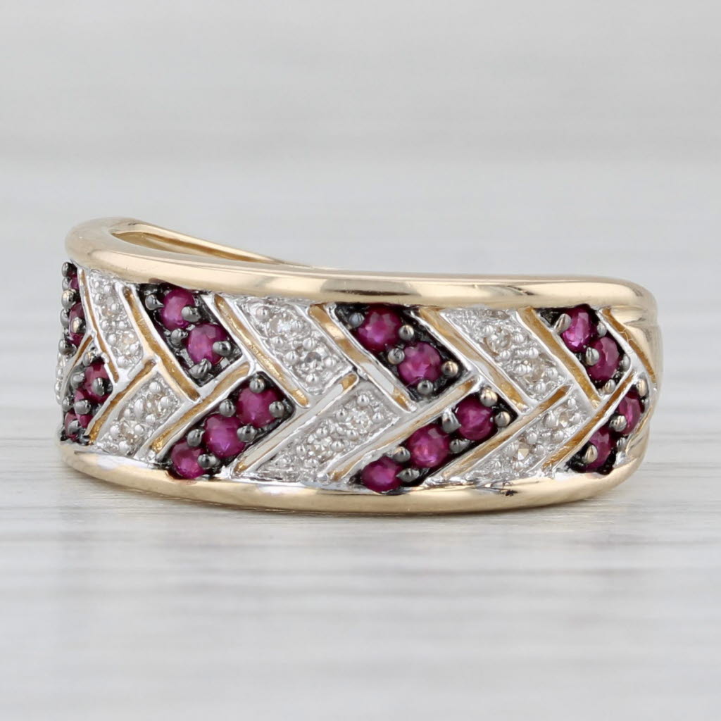 0.18ctw Ruby Diamond Ring 14k Yellow Gold Size 7