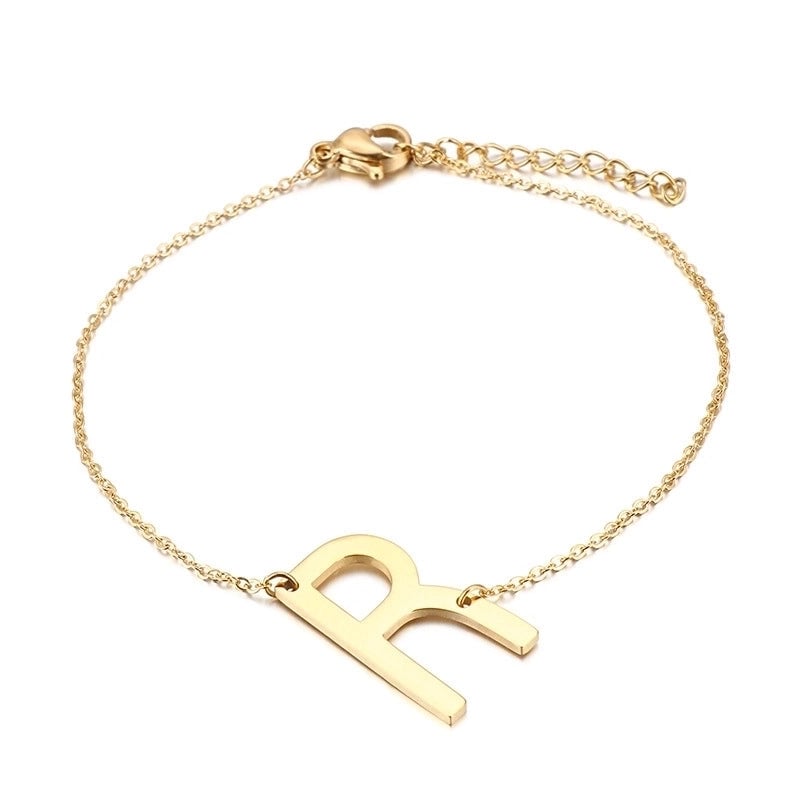Fashion Letter Titanium Steel 18K Gold Plated Bracelets In Bulk