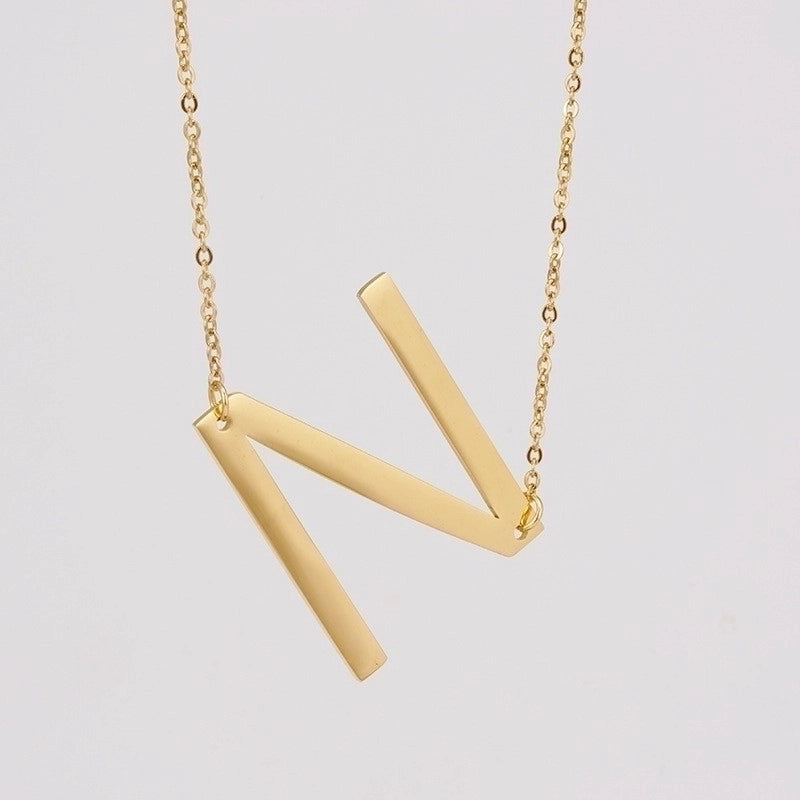 Fashion Letter 304 Stainless Steel 18K Gold Plated Plating Stainless Steel Necklaces