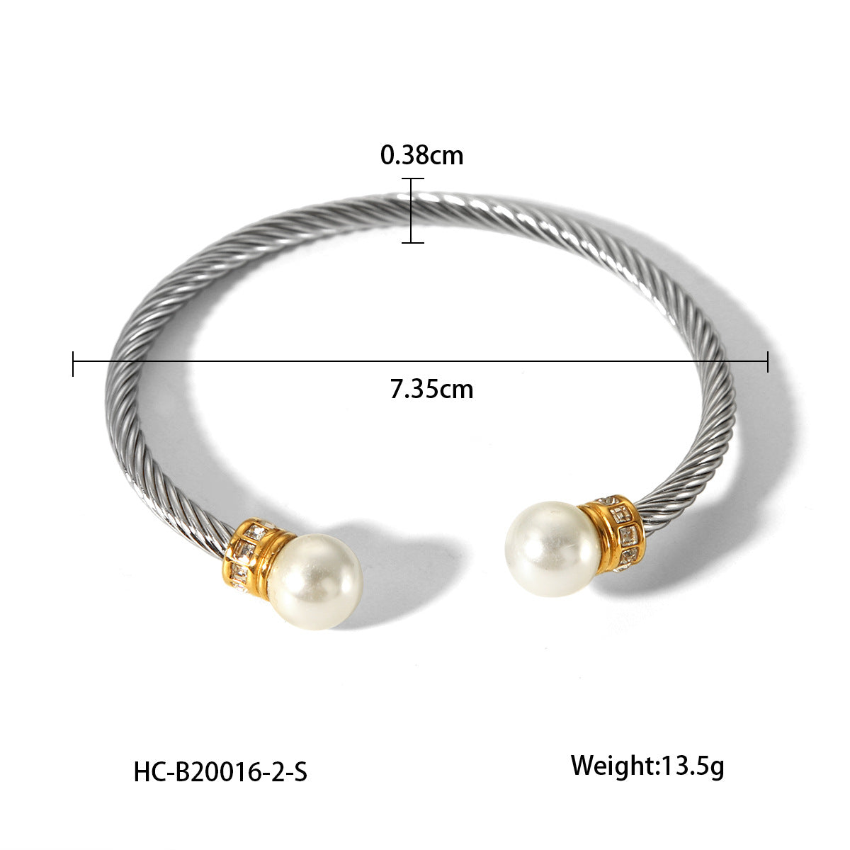 Pearl Stainless Steel Electroplating Bangles