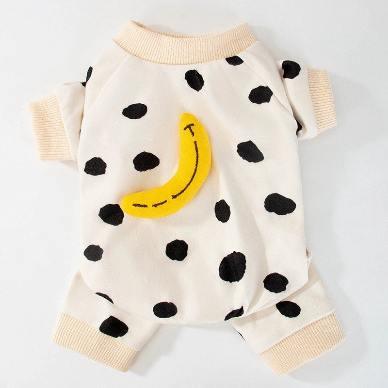 Spring Summer Dog Clothes Cute Bear Striped Four-legged Home Outfit Cat Pet Air Conditioning Clothes