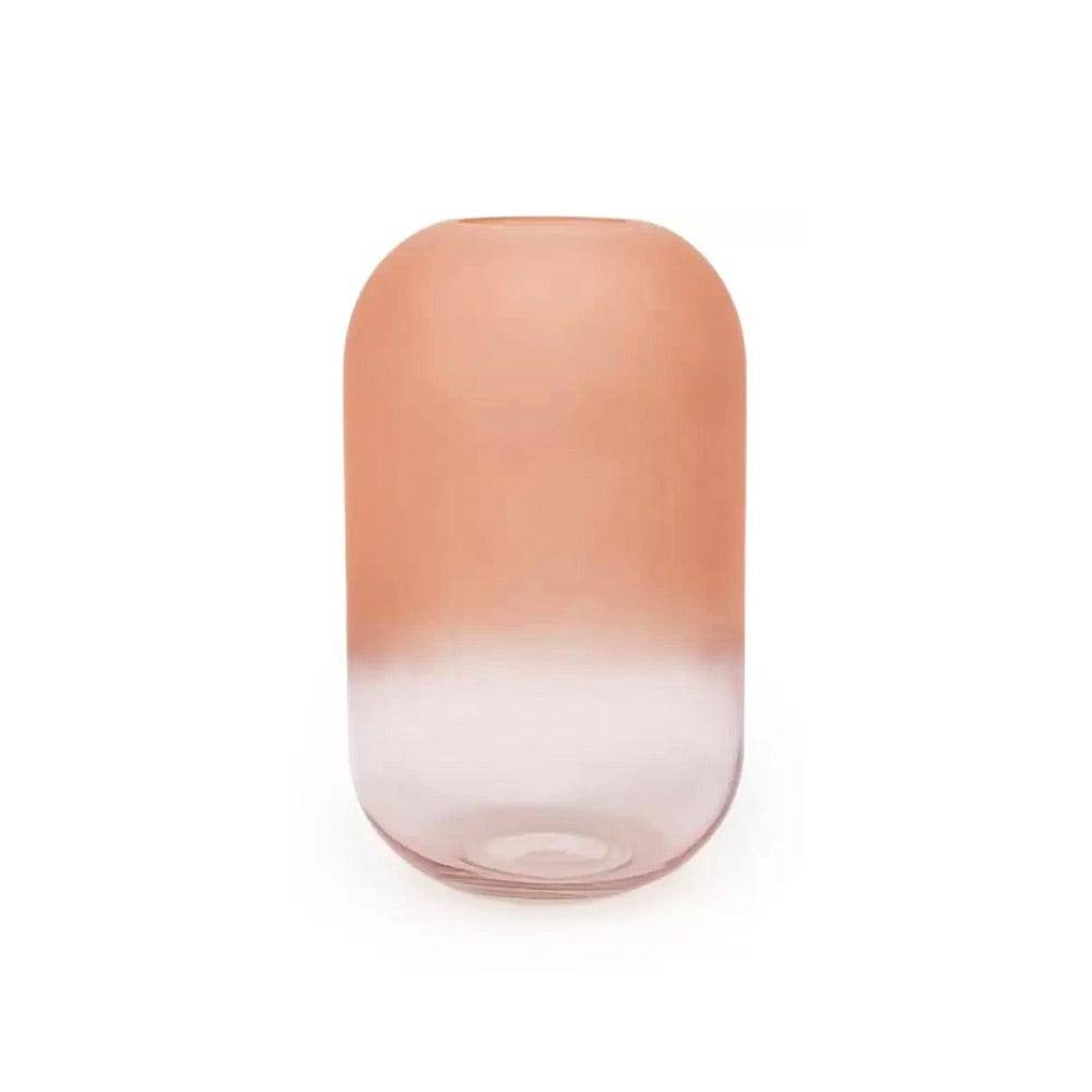 Frosted Glass Vase - Pink