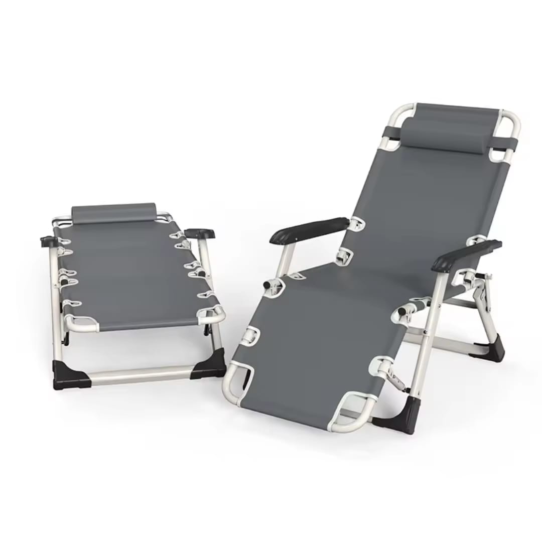 Portable Folding Recliner.Lounge Chair.Outdoor Camping Folding Deck Chair.Household Leisure Noon Break Chair.180 ° Adjustment