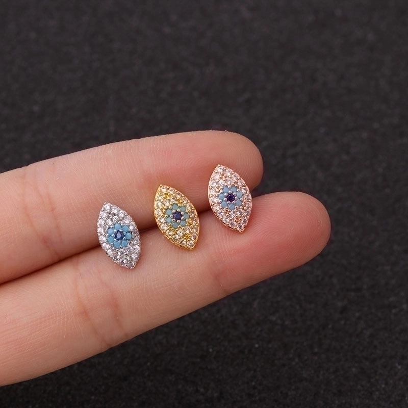 Ear Cartilage Rings & Studs Ethnic Style Cartoon Character 316L Stainless Steel  Copper Zircon