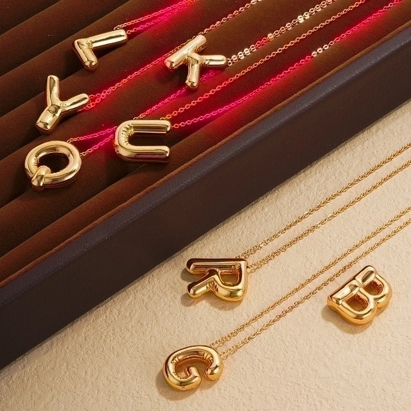 304 Stainless Steel Copper Gold Plated IG Style Minimalist Polishing Plating Letter Charms