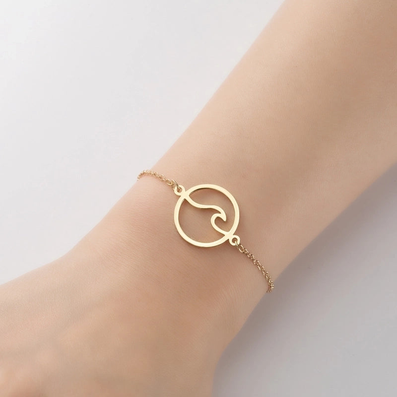 Minimalist Geometric Titanium Steel Bracelets Plating No Inlaid Stainless Steel Bracelets