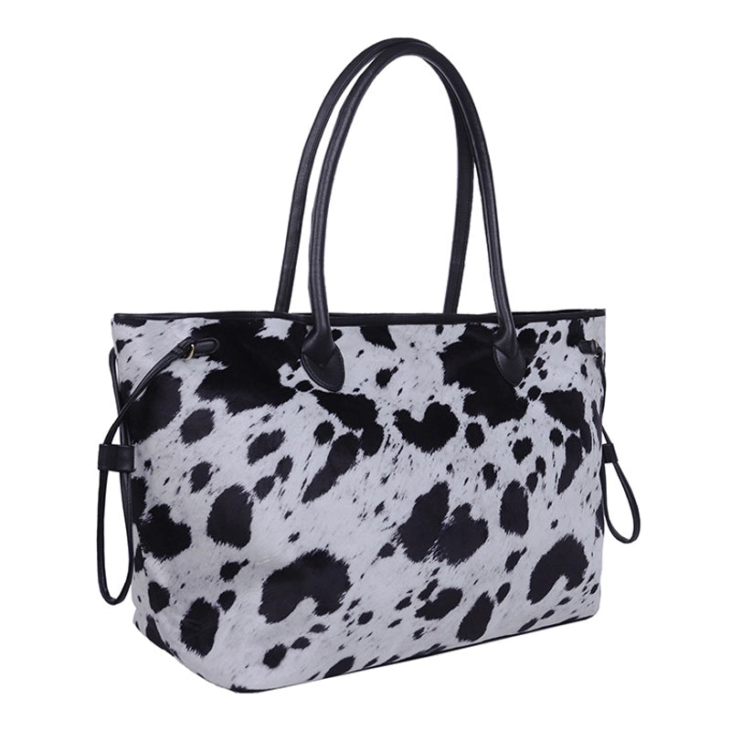 Women's Large Pu Leather Leopard Basic Magnetic Buckle Tote Bag