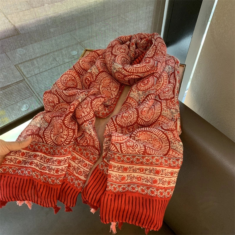 Women's  Vintage Style Classic Style Paisley Polyester Printing Tassel Scarf