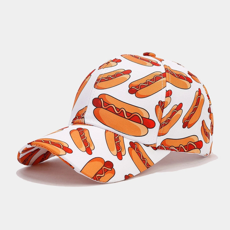 Women's Minimalist Classic Style Color Block Printing Curved Eaves Baseball Cap