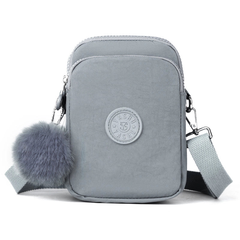 Women's Oxford Cloth Solid Color Streetwear Square Zipper Phone Wallets Crossbody Bag