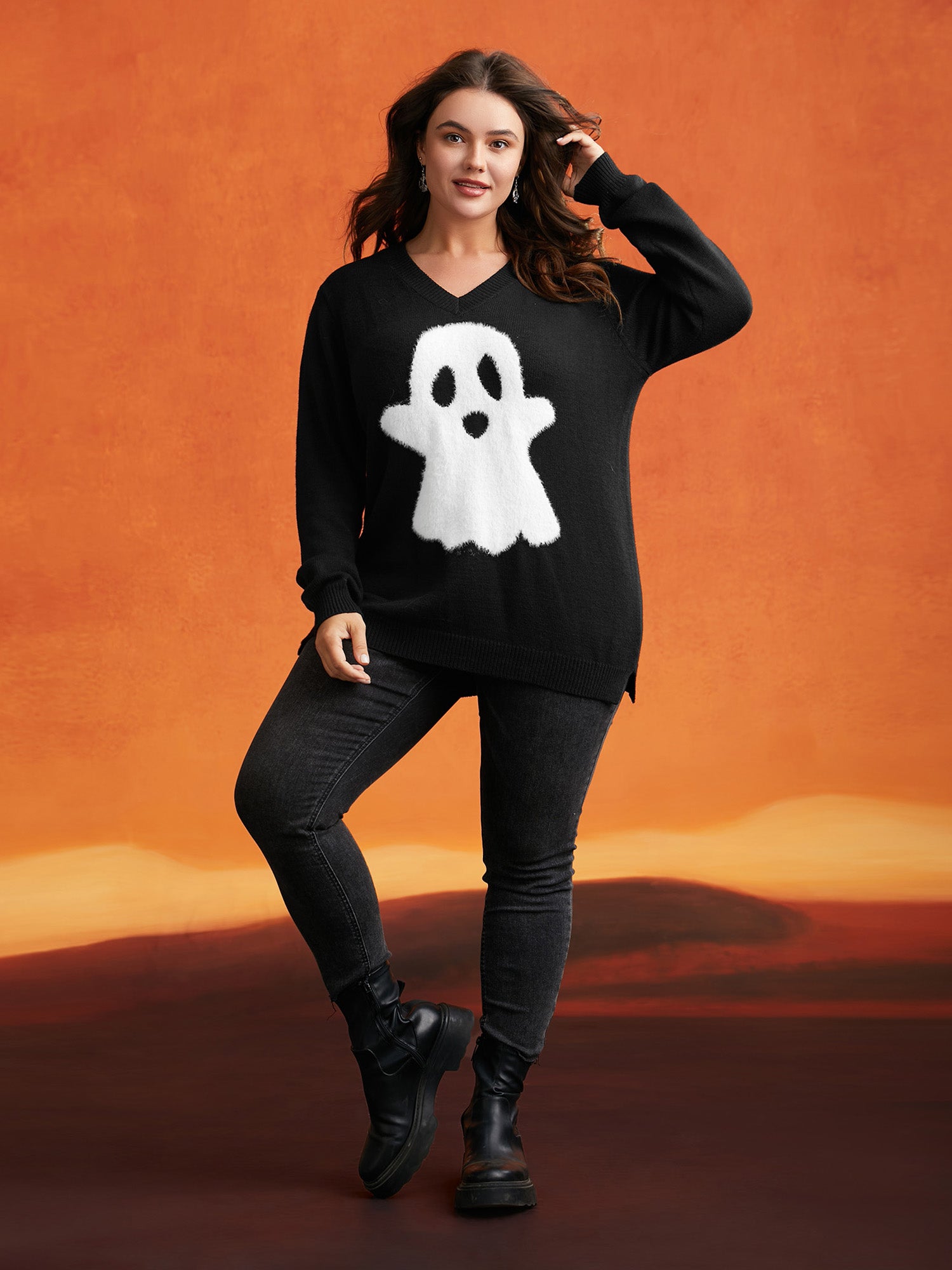 Mink Touch Ghost Printed Pullover